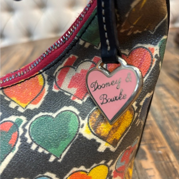 Dooney & Bourke Retro Crayon Doodle Rainbow Zipper Bag- EUC - Picture 5 of 12